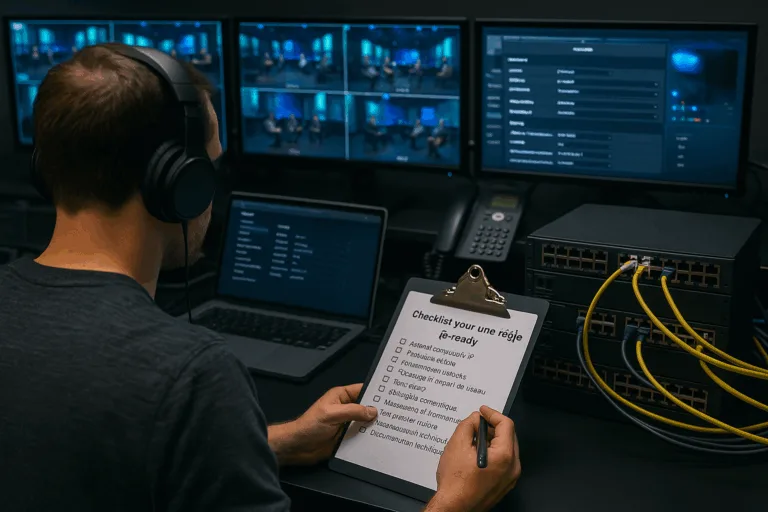 Checklist pour une régie IP-ready (NDI, SRT, Dante, etc.)