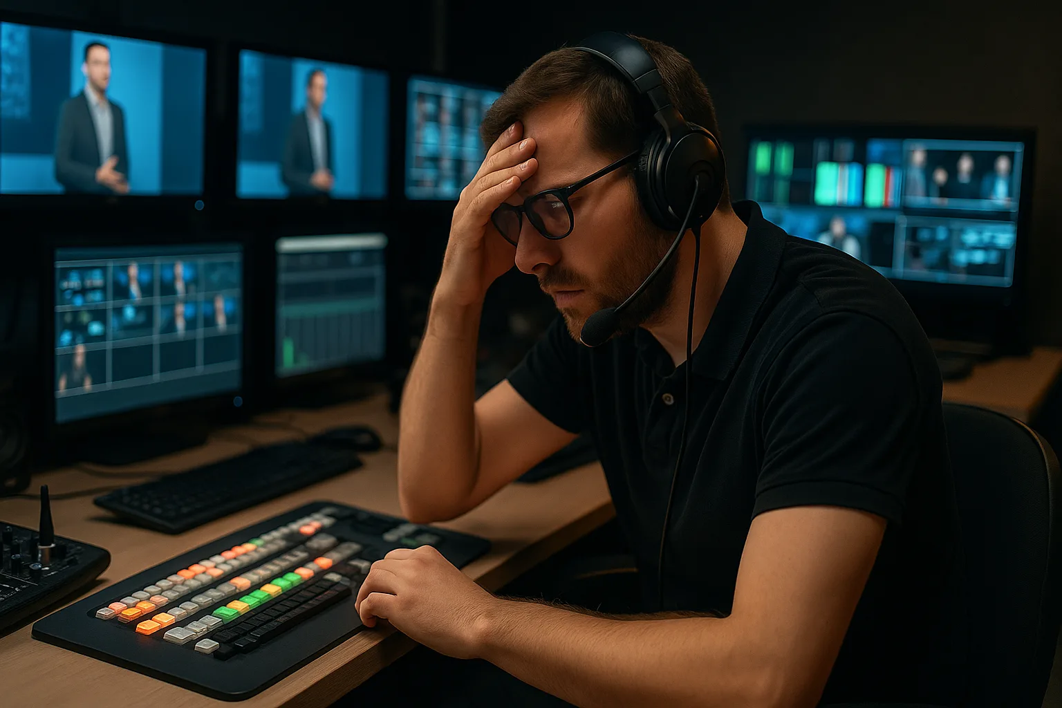 Technicien dans une salle de controle